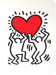 Sticker Dancing Heart par Keith Haring - stickboutik.com