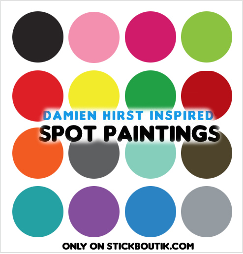 Exclusive Damien Hirst inspired Spot Paintings Wall stickers & wall Decals