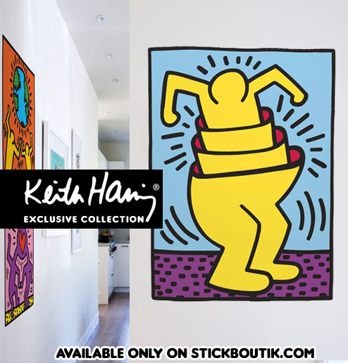 Keith Haring Nesting Man Wall Stickers - Exclusive & Official Keith Haring PopArt wall Stickers