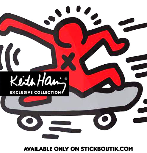 Keith Haring Skater Wall Stickers - Exclusive & Official Keith Haring PopArt wall Stickers