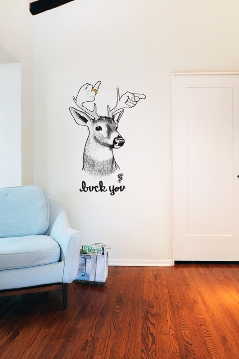 Sticker mural exclusif Buck You par Jeremy Fish 