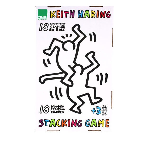 Vilac Gioco Di Equilibrio Keith Haring - Personaggi Impilabili In Legno - Multicolore, 11 Pezzi - Fatto In Francia