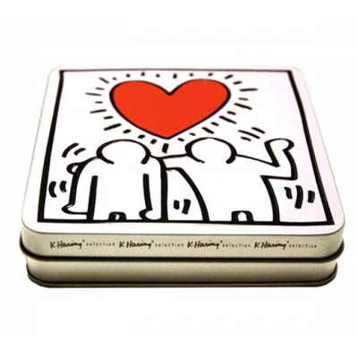 Chocolats Boite Heart Carre Keith Haring  10,90 € - Stickboutik.com