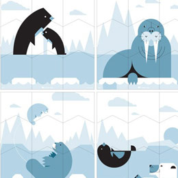 Polar Wall Puzzle - ...  A Modern Eden: Wall Sticker & Wall Decal Image - Only on Stickboutik.com