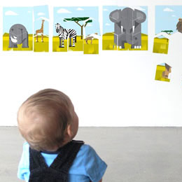 Safari Wall Puzzle - Kids Wall Stickers  A Modern Eden - Special Deals only on Stickboutik.com