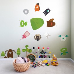Build-a-Bot  - Kids ...  BabyBot: Wall Sticker & Wall Decal Image - Only on Stickboutik.com