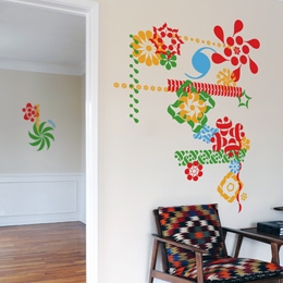 Floral Ponctuation  - Giant Wall Stickers  2x4 - Special Deals on Stickboutik.com