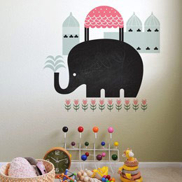 Chalk Elephant  - Ki...  WeeGallery: Wall Sticker & Wall Decal Image - Only on Stickboutik.com