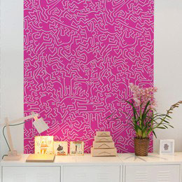 Geek, Design, Urban Art, Street Art, PopArt, Kids & Babies Exclusive Wall Stickers Dancers Pink Giant Wall Murals by  Keith Haring - Original and exclusive Wall Stickers on Stickboutik.com