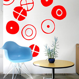 Graphic & Design Circles - Big Red Stickers by  Charles & Ray EAMES - Original and exclusive Graphic & Design Wall Stickers on Stickboutik.com