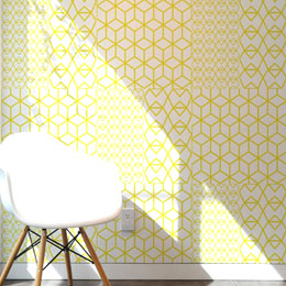 Sticker muraux Fold Yellow Crystal par Kirath Ghundoo - Stickers muraux Design - Une exclusivit Stickboutik.com