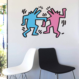 Geek, Design, Urban Art, Street Art, PopArt, Kids & Babies Exclusive Wall Stickers Dancing Dogs Wall Sticker by  Keith Haring - Original and exclusive Wall Stickers on Stickboutik.com