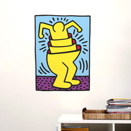 Geek, Design, Urban Art, Street Art, PopArt, Kids & Babies Exclusive Wall Stickers Nesting Man Wall Sticker by  Keith Haring - Original and exclusive Wall Stickers on Stickboutik.com