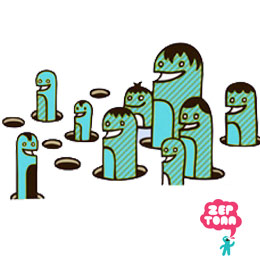 Stickers muraux Worms Bleu par Zeptonn