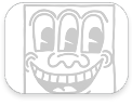 stickboutik.com - Untitled Face XXL Noir par Keith Haring