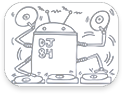 stickboutik.com - DJ Robot 84 par Keith Haring