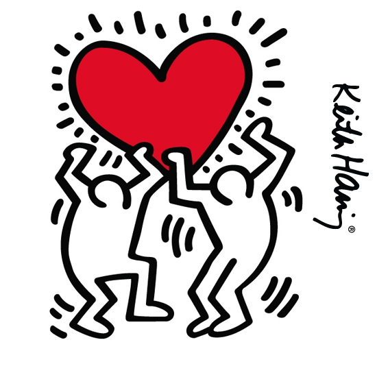 Dancing Heart Giant Wall Sticker  Keith Haring: Wall Sticker & Wall Decal Main Image