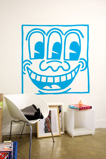 Untitled Face Blue Giant Wall Sticker  Keith Haring: Wall Sticker & Wall Decal Main Image