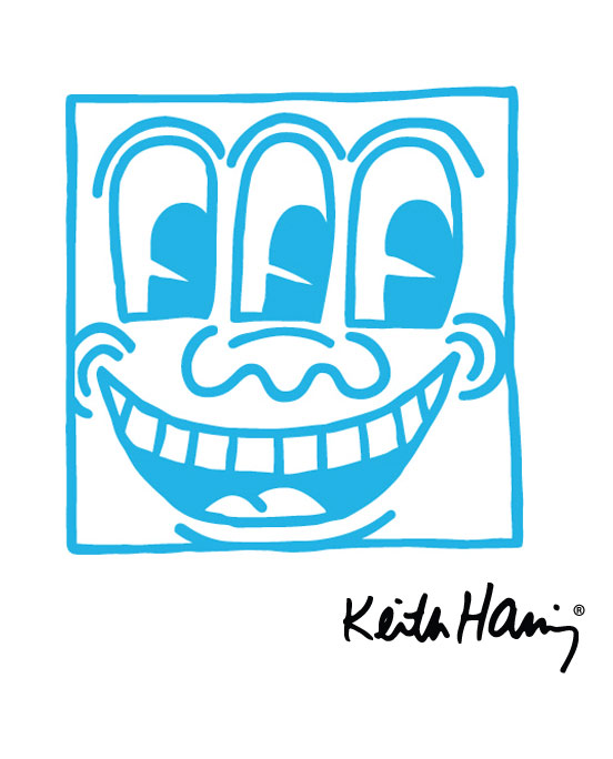 Untitled Face Blue Giant Wall Sticker  Keith Haring: Wall Sticker & Wall Decal Main Image