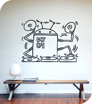 Stickers Muraux et stickers deco Sticker DJ Robot 1984 chez stickboutik.com