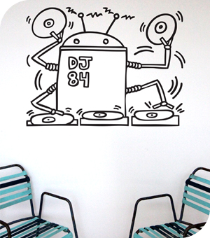Stickers Muraux et stickers deco Sticker DJ Robot 1984 chez stickboutik.com