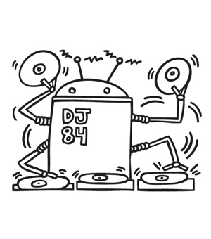 Stickers Muraux et stickers deco Sticker DJ Robot 1984 chez stickboutik.com