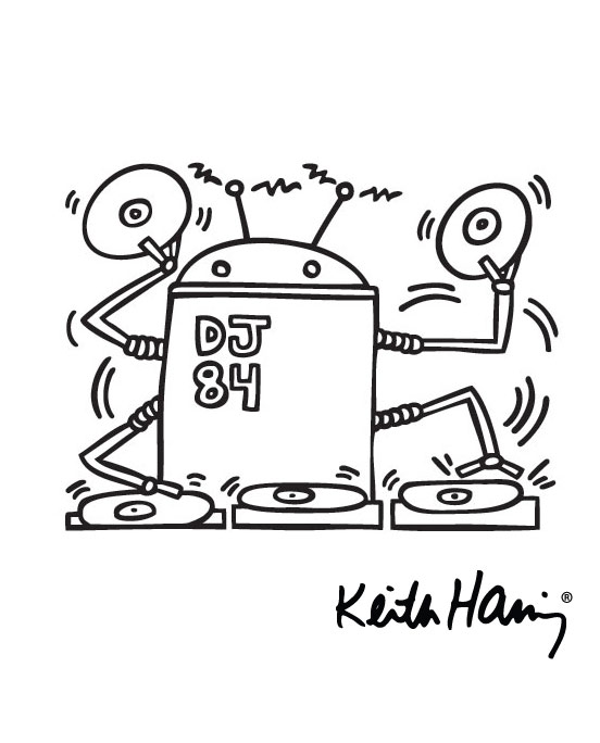 Sticker DJ Robot 1984 par  Keith Haring