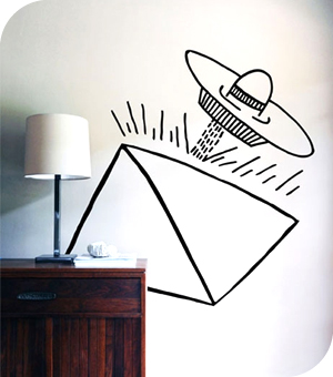 Stickers Muraux et stickers deco Sticker Spaceship Pyramid chez stickboutik.com