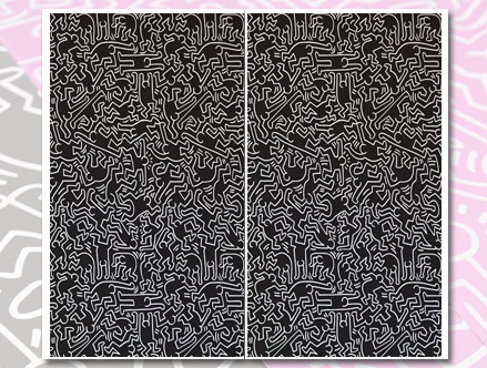Contenu du pack: Fresque Murale Dancers Noir  Keith Haring