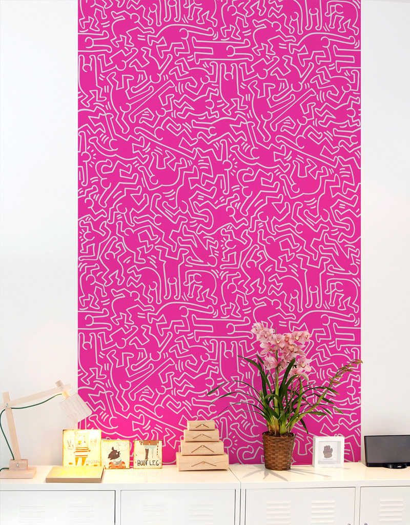 Dancers Pink Giant Wall Murals  Keith Haring: Wall Sticker & Wall Decal Main Image