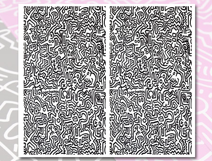 Contenu du pack: Fresque Murale Movement Noir  Keith Haring