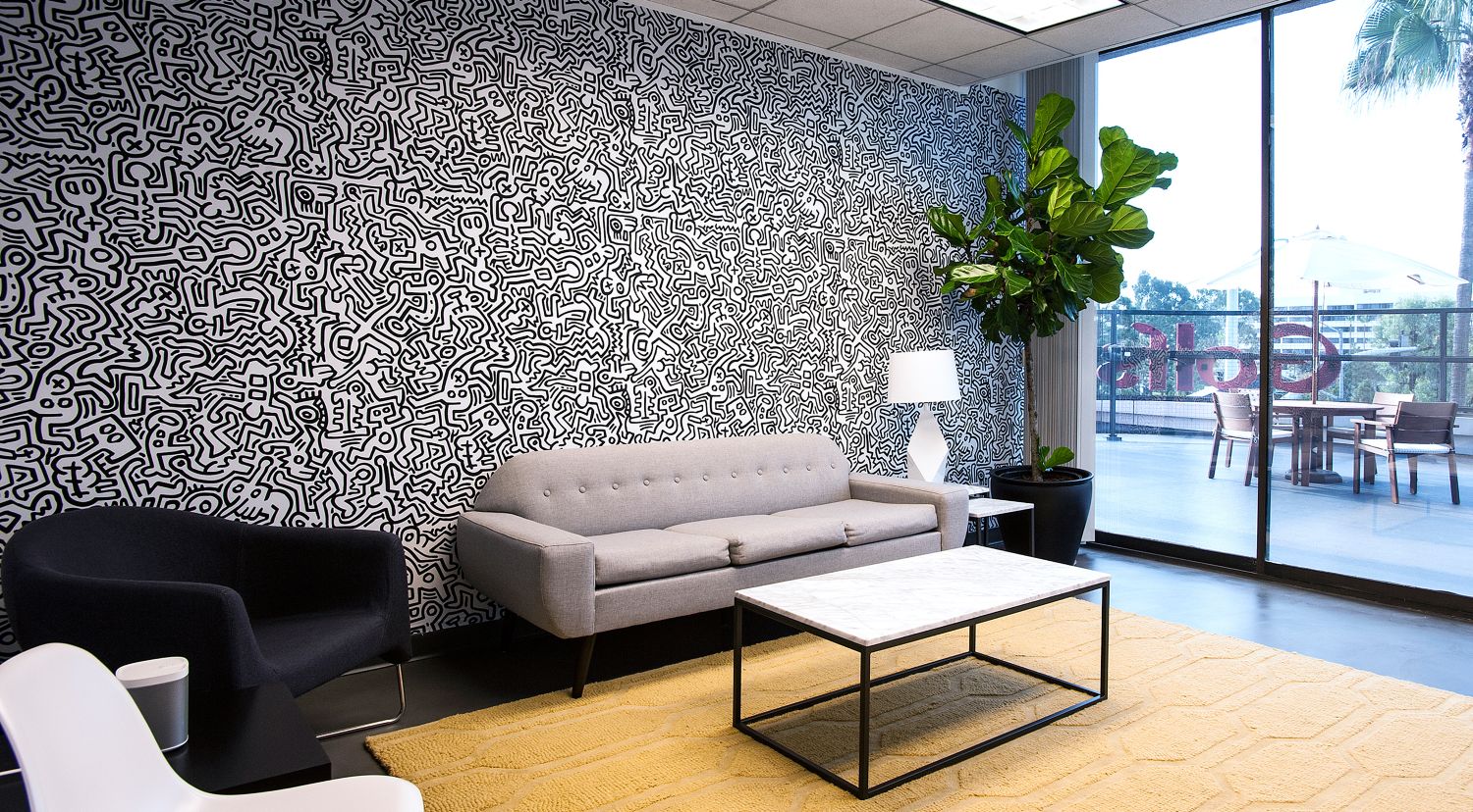Fresque Murale Movement Noir  par  Keith Haring