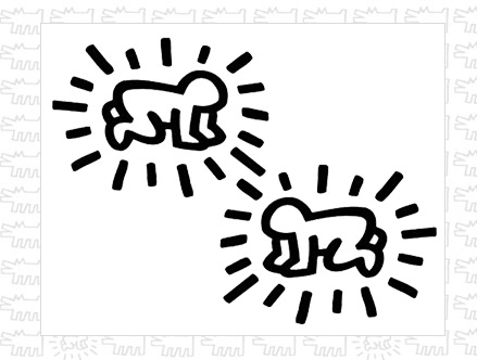 Package content: Radiant Baby Dual Wall Stickers by Keith Haring - Only Stickboutik.com 