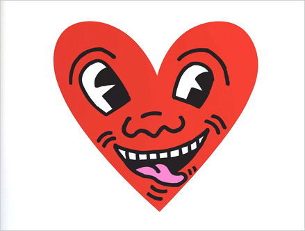 Contenu du pack: Sticker Heart Face Keith Haring