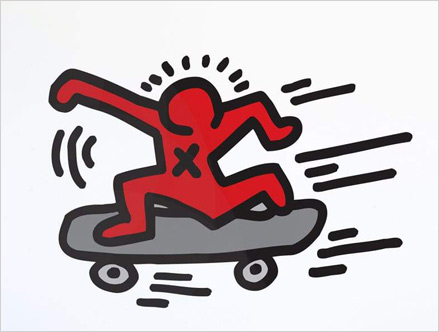 Skater Wall Sticker  Keith Haring: Sticker / Wall Decal Outline