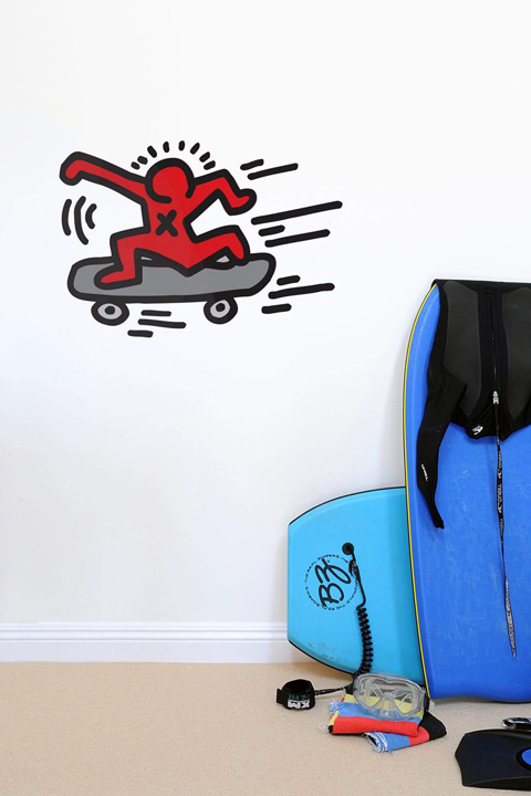 Keith Haring - Skater Wall Sticker & Wall Decals only on Stickboutik.com - 1/2
