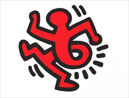 Twisting Man Wall Sticker  Keith Haring: Sticker / Wall Decal Outline