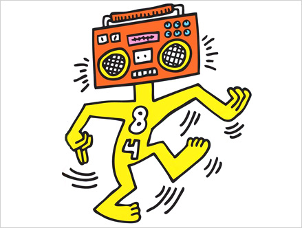 Package content: Mr Boombox Wall Sticker by  Keith Haring - Only Stickboutik.com 