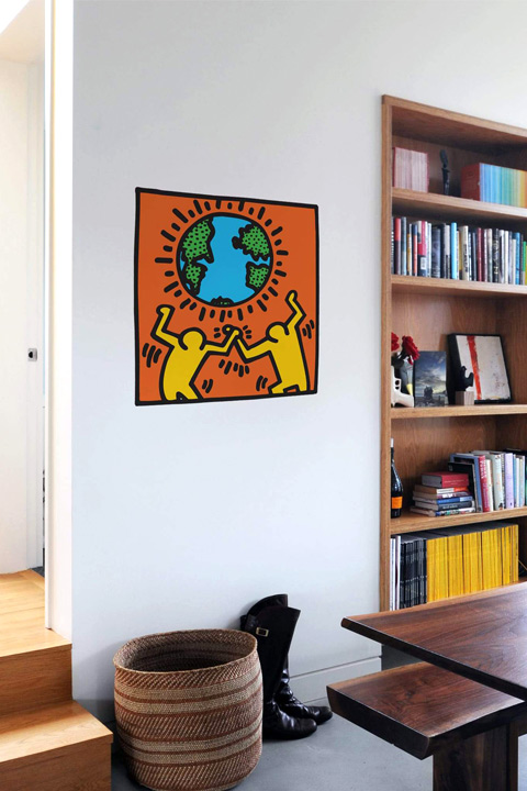 Sticker Globe par  Keith Haring