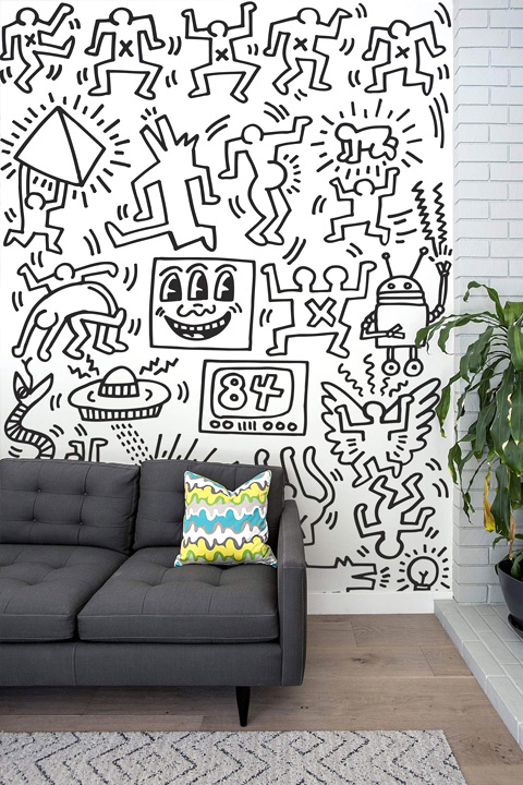 Keith Haring Wall Decals: Symbols - Black Giant Wall Murals only on Stickboutik.com - 1/4