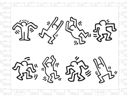 Contenu du pack: Stickers muraux Dancers Keith Haring