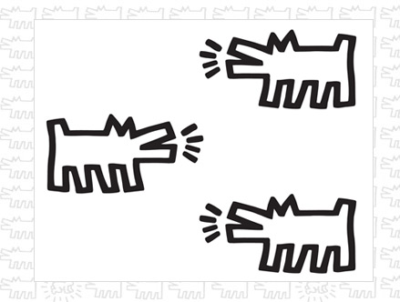 Package content: Barking Dogs Wall Stickers by Keith Haring - Only Stickboutik.com 