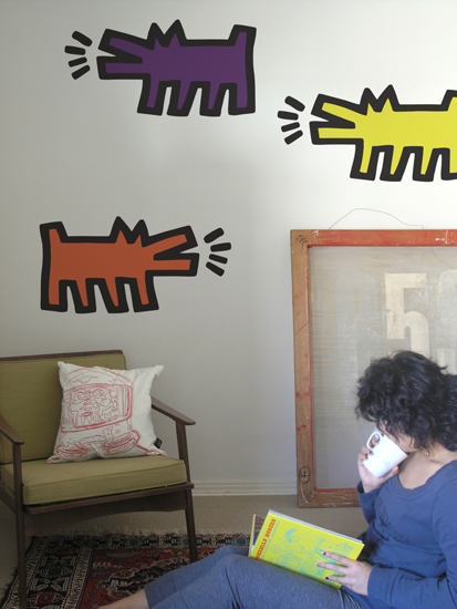 Barking Dogs Colour Wall Stickers Keith Haring: Wall Sticker & Wall Decal Main Image