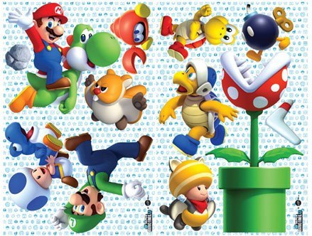 Stickers Muraux et stickers deco New Super Mario Bros. U - Version XXL chez stickboutik.com