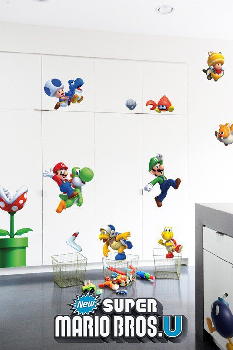 Stickers Mario Bros: Sticker mural géant Super Mario U officiel Nintendo pour une Chambre au décor original! - 1/11