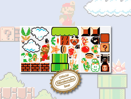 Contenu du pack: Stickers Gants Super Mario Bros - 30 Stickers Muraux XXL Nintendo