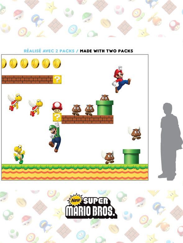 Stickers Gants NEW Super Mario Bros - 24 Stickers XXL par  Nintendo 