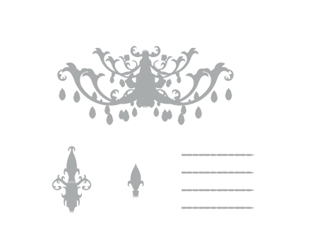 Chandelier Wall Sticker : Sticker / Wall Decal Outline