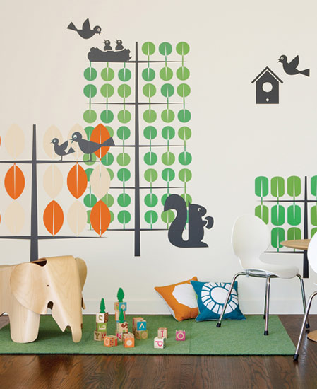 Tangerine & Kiwi Trees  - Kids Wall Stickers  Boodalee: Wall Sticker & Wall Decal Main Image