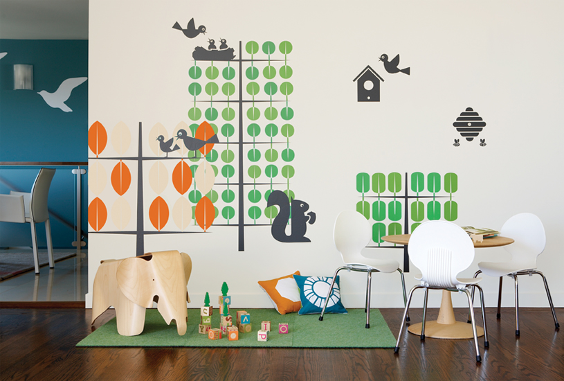 Tangerine & Kiwi Trees  - Kids Wall Stickers  Boodalee: Wall Sticker & Wall Decal Main Image